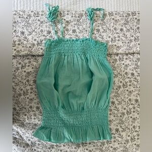 Women's Teal Smocked Top